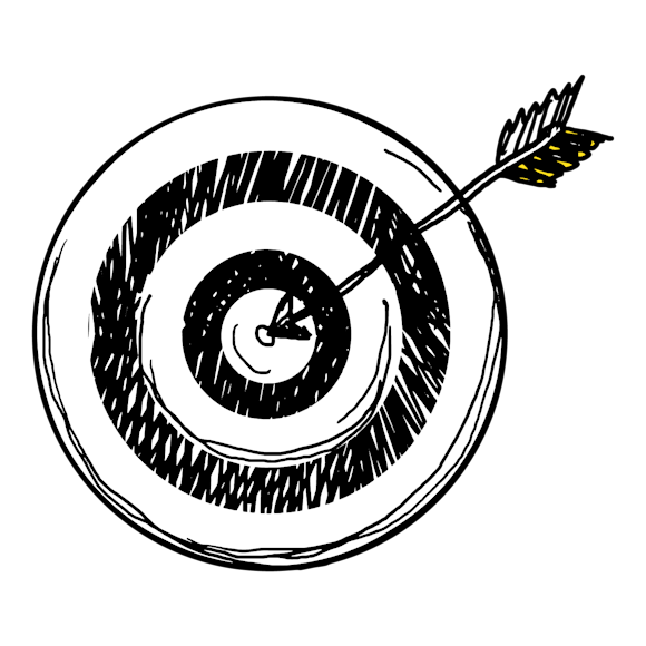arrow hitting a bullseye