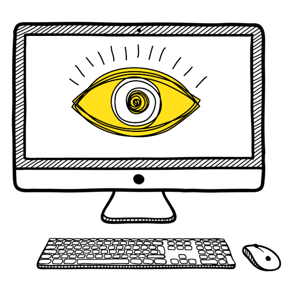 Eyeball on screen